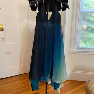 Halston Heritage watercolor silk dress